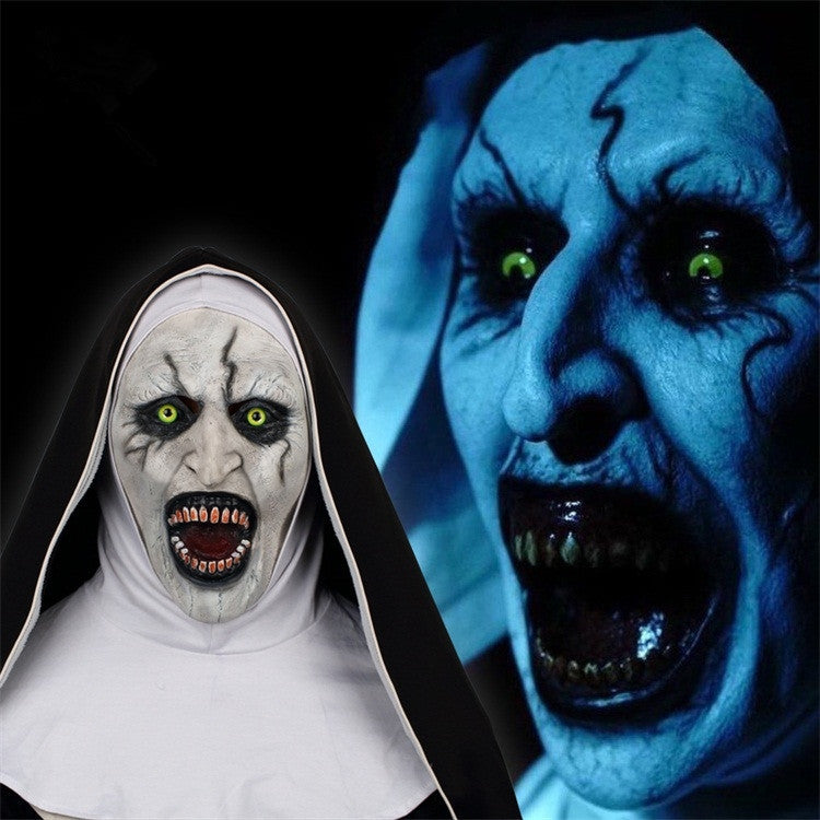 Latex glowing Halloween mask worn