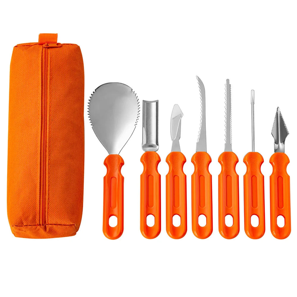 7-piece pumpkin carving tool kit contents