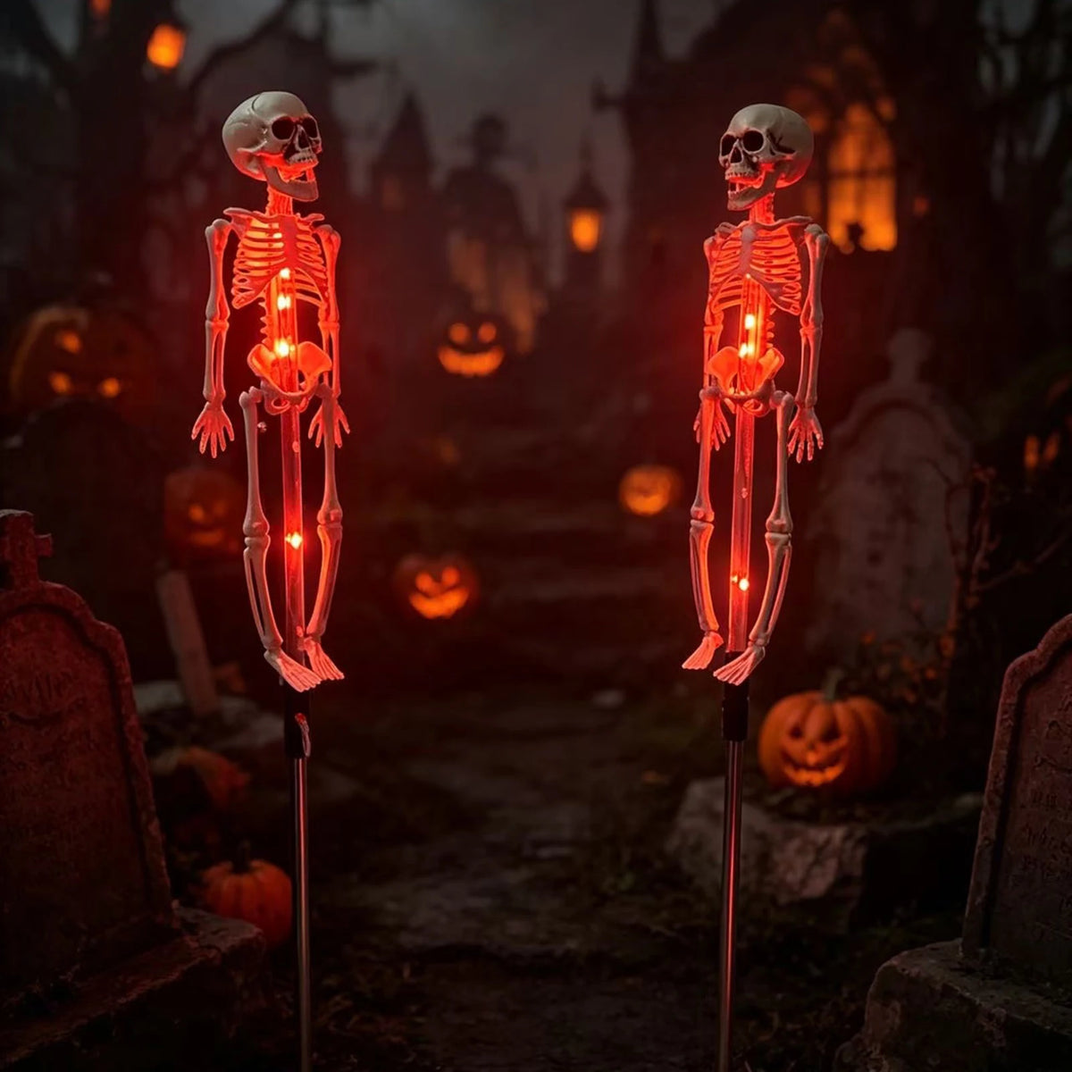 Solar panel on the Halloween tombstone stake light
