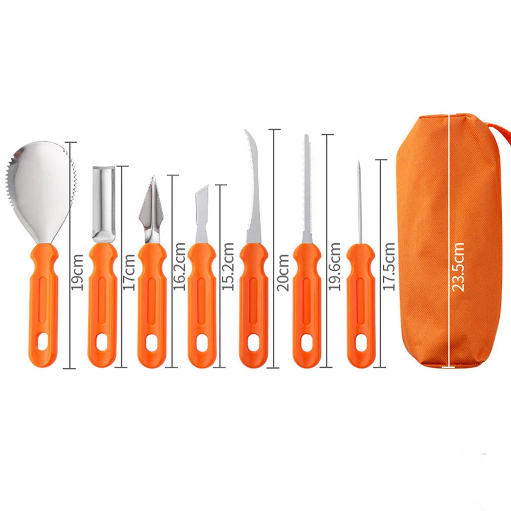 Pumpkin carving knife and scoop details