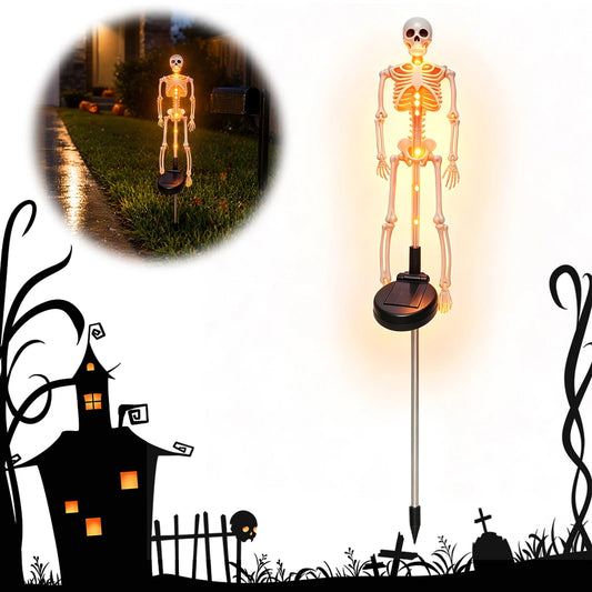 Solar-powered Halloween tombstone stake light for yard