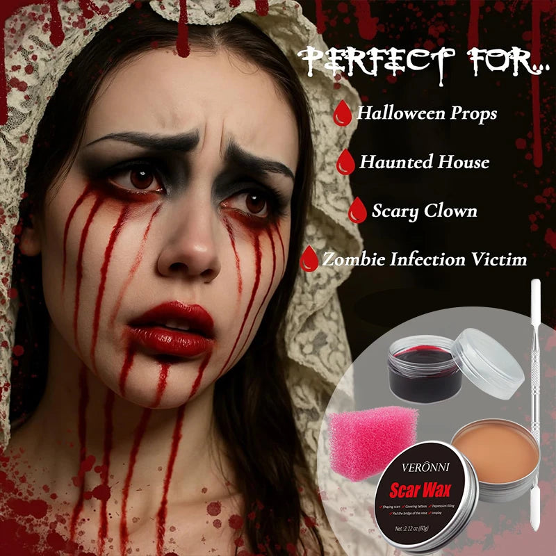 Realistic Halloween wound made with scar wax