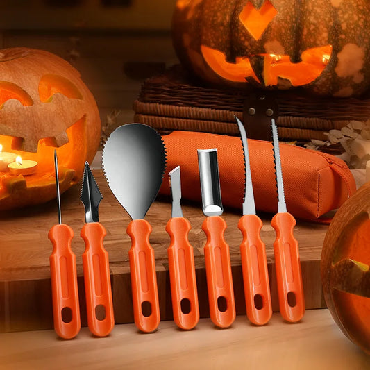Professional 7-piece pumpkin carving tool kit