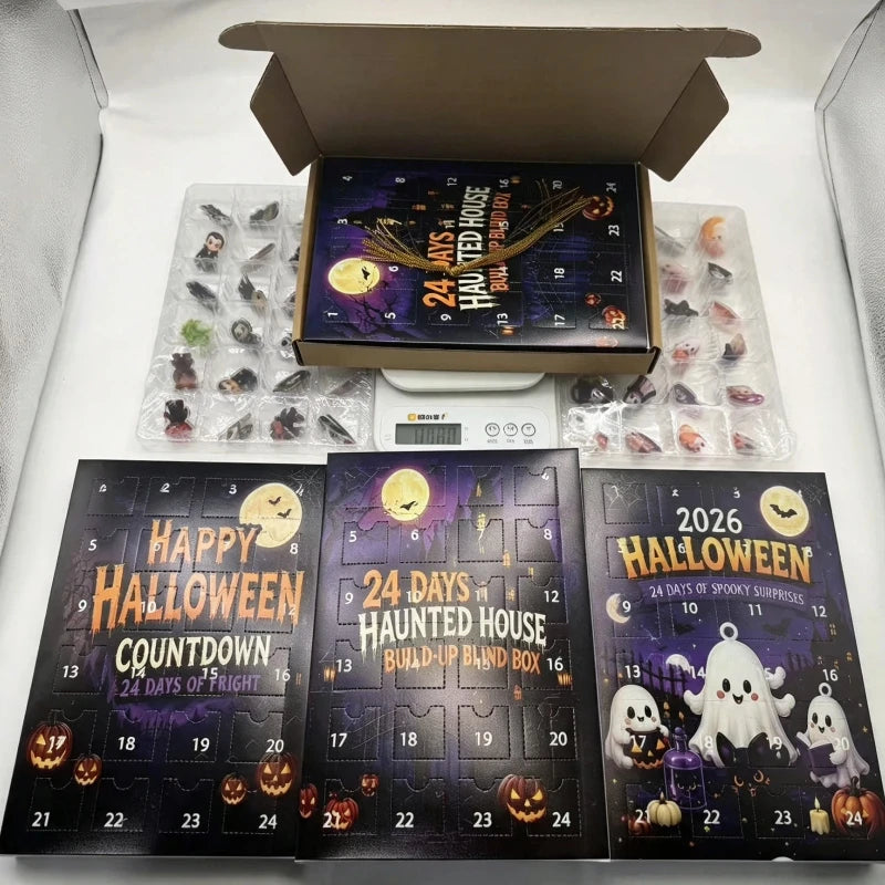 Opening a day of the Halloween horror advent calendar