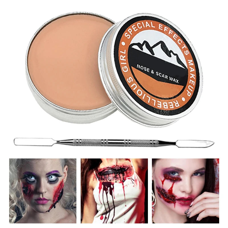 Halloween zombie wound makeup result