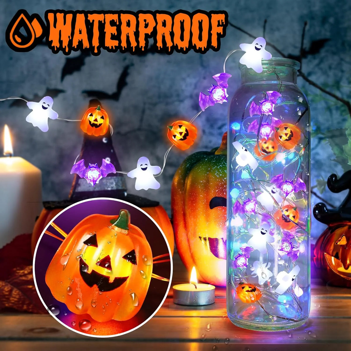 Pumpkin Halloween string lights